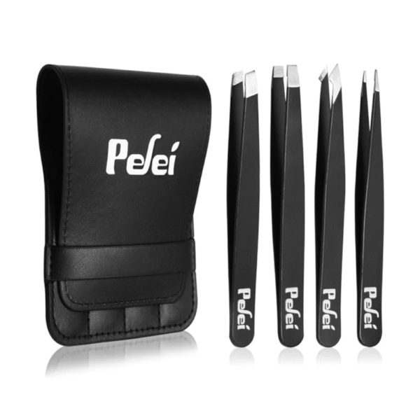 Pefei Tweezers Set - Professional Stainless Steel Tweezers for Eyebrows