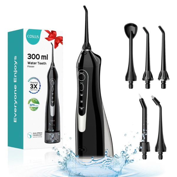 COSLUS Water Teeth Flosser: 300ML Cordless Electric Water